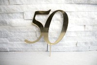 Regali e Bomboniere - Prodotti - CAKE TOPPER - CAKE TOPPER PLEX - NUMERO 50 - ORO H14