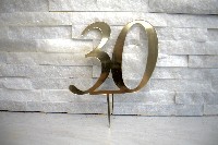 Regali e Bomboniere - Prodotti - CAKE TOPPER - CAKE TOPPER PLEX - NUMERO 30 - ORO H14