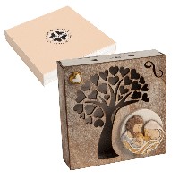 Regali e Bomboniere - Prodotti - Quadrifoglio  SOLIDALE - QUADRO LED SACRA FAMIGLIA 12X12cm CON BOX