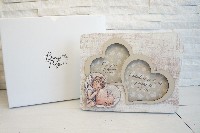 Regali e Bomboniere - Prodotti - Memory Regalo - PORTA FOTO ANGELO SHABBY DOPPIO CUORE 24X20cm con box 