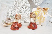 Regali e Bomboniere - Prodotti - Natale  - ANGELO DELLE ROSE SEDUTO 11CM ASSORTITI POR/G.BOX