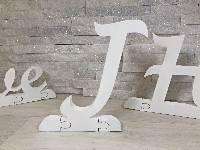 Regali e Bomboniere - Prodotti - Wedding Legno E FOREX - LETTERA J h20X2cm puzzle MAIUSCOLA CORSIVO legno shabby Made in ITALY
