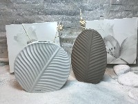 Regali e Bomboniere - Prodotti - Profumatori - DIFFUSORE FOGLIA DESIGN bomboniera bianca/tortora 20,5X18CM -21X14cm CON BOX CLARALUNA