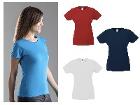 Regali e Bomboniere - Prodotti - ABBIGLIAMENTO PERSONALIZZABILE - Evolution Women  MAGLIETTA DONNA 100% cotone ring-spun single jersey. T-shirt manica corta, girocollo in costina con cucitura a doppio ago, nastro di rinforzo alle spalle, struttura con cuciture laterali, leggermente sfiancata. (col. GY 85%C 15%V)