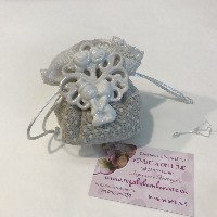Regali e Bomboniere - Prodotti - Coppie Sposi Fidanzati  - ALBERO PORCELLANA BIANCO SPOSINI CON IL CUORE 8X5.5 CM