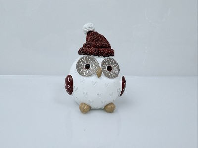 Regali e Bomboniere - Prodotti - Natale  - 9CM - GUFETTI NATALIZZI ROSSO/BIANCO - 2 PZ ASSORTITI