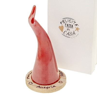 Regali e Bomboniere - Prodotti - Bomboniere Laurea - CORNETTO ROSSO CON BASE - H15CM - C/BOX