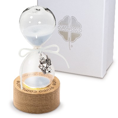 Regali e Bomboniere - Prodotti - Comunione e Cresima - 13CM - CLESSIDRA LED COMUNIONE CON BOX