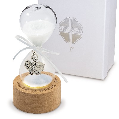 Regali e Bomboniere - Prodotti - Comunione e Cresima - 13CM - CLESSIDRA LED CRESIMA  CON BOX
