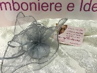 Regali e Bomboniere - Prodotti - OFFERTE DI GENNAIO - FAZZOLETTO ORGANZA ARGENTO GLITTERATI CON TIRANTE