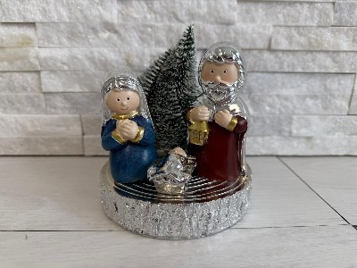 Regali e Bomboniere - Prodotti - Natale  - 13x15 TRONCO CON LED E PRESEPE - ARGNTO