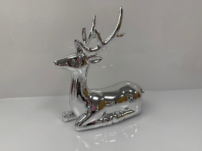 Regali e Bomboniere - Prodotti - Natale  - 20CM - RENNA SEDUTA SILVER